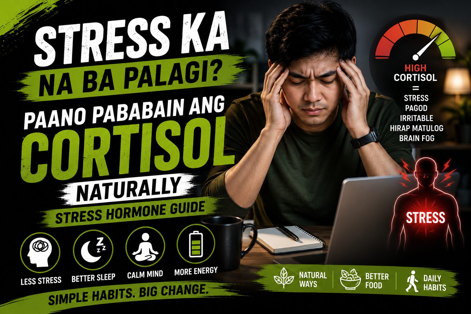 paano pababain ang cortisol
